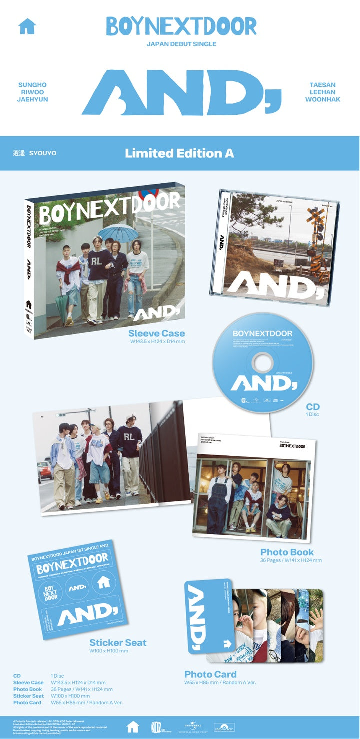 BOYNEXTDOOR <AND,> LIMITED EDITION A VER JAPAN 1ST SINGLE