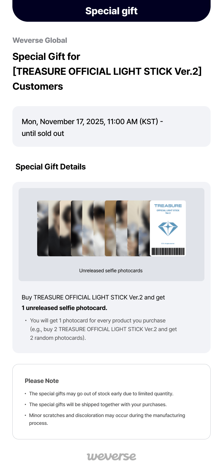 TREASURE OFFICIAL LIGHT STICK Ver.2