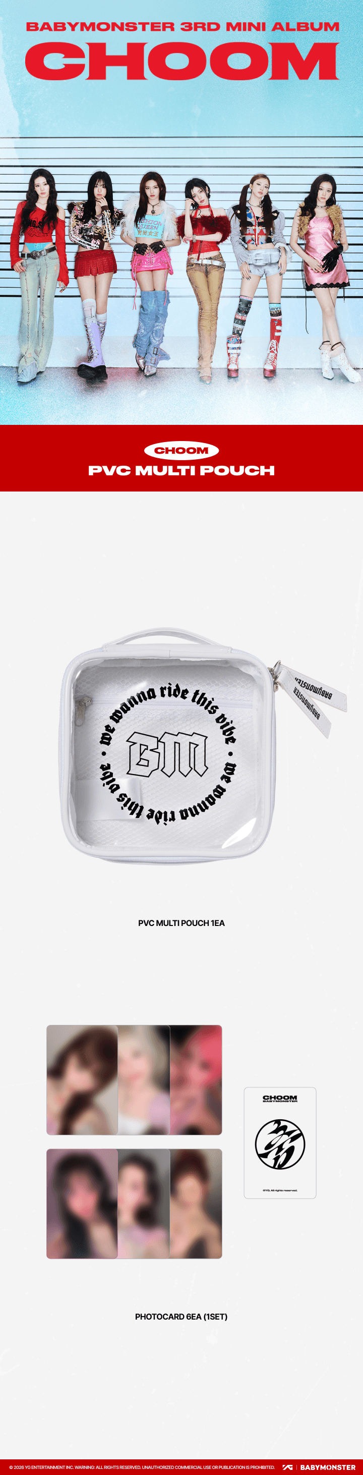 BABYMONSTER <CHOOM> OFFICIAL MERCH PVC MULTI POUCH