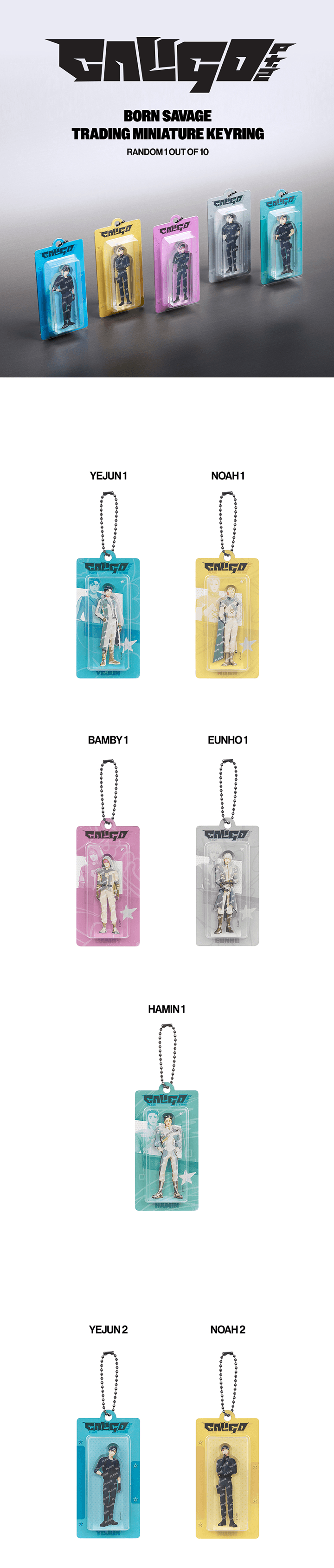 PLAVE <Caligo Pt.2> Official Merch BORN SAVAGE TRADING MINIATURE KEYRING