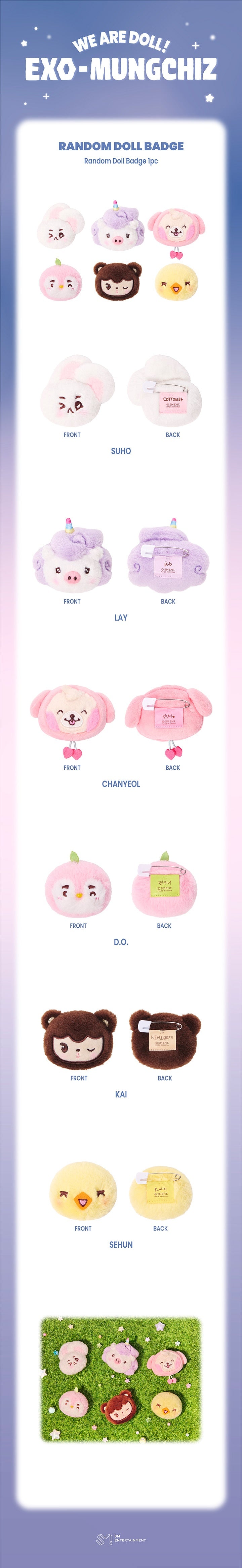 [PREORDER 7/8 CLOSED] EXO <We are DOLL! EXO-MUNGCHIZ> RANDOM DOLL BADGE