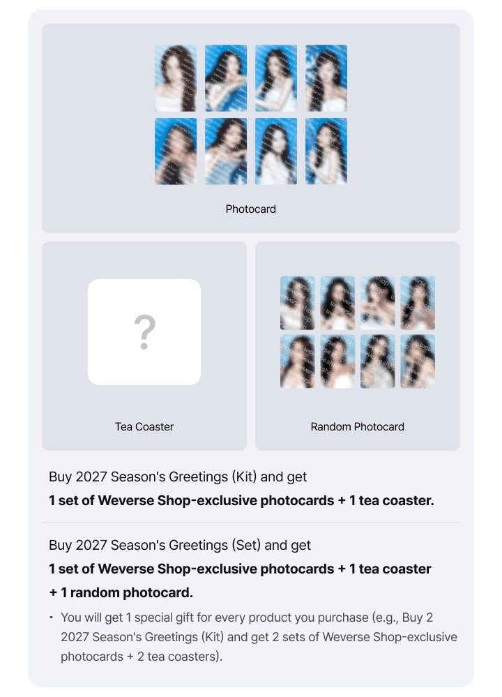 Girls’ Generation [Twenty in Frost] 2027 SEASON’S GREETINGS SET WEVERSE SHOP POB