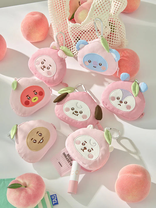 [PREORDER] BTS BT21 <PEACH HOLIC> FACE POUCH KEYRING