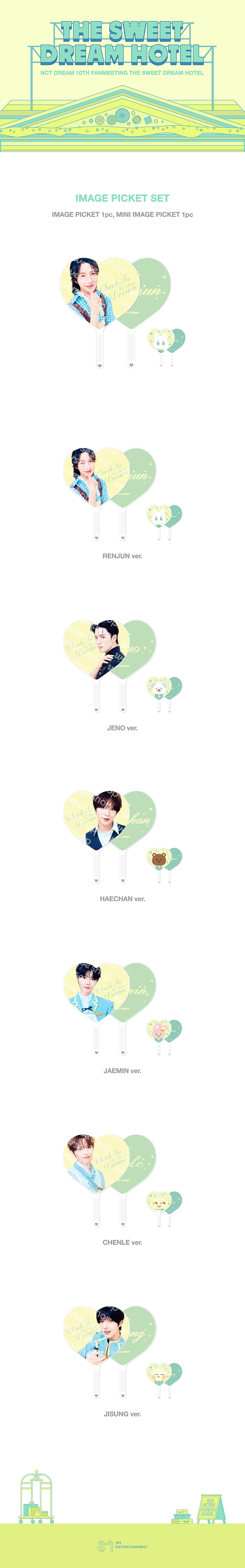 [PREORDER 26/8 CLOSED] NCT DREAM 10TH ANNIVERSARY PARTY [THE SWEET DREAM HOTEL] Official Merch IMAGE PICKET SET