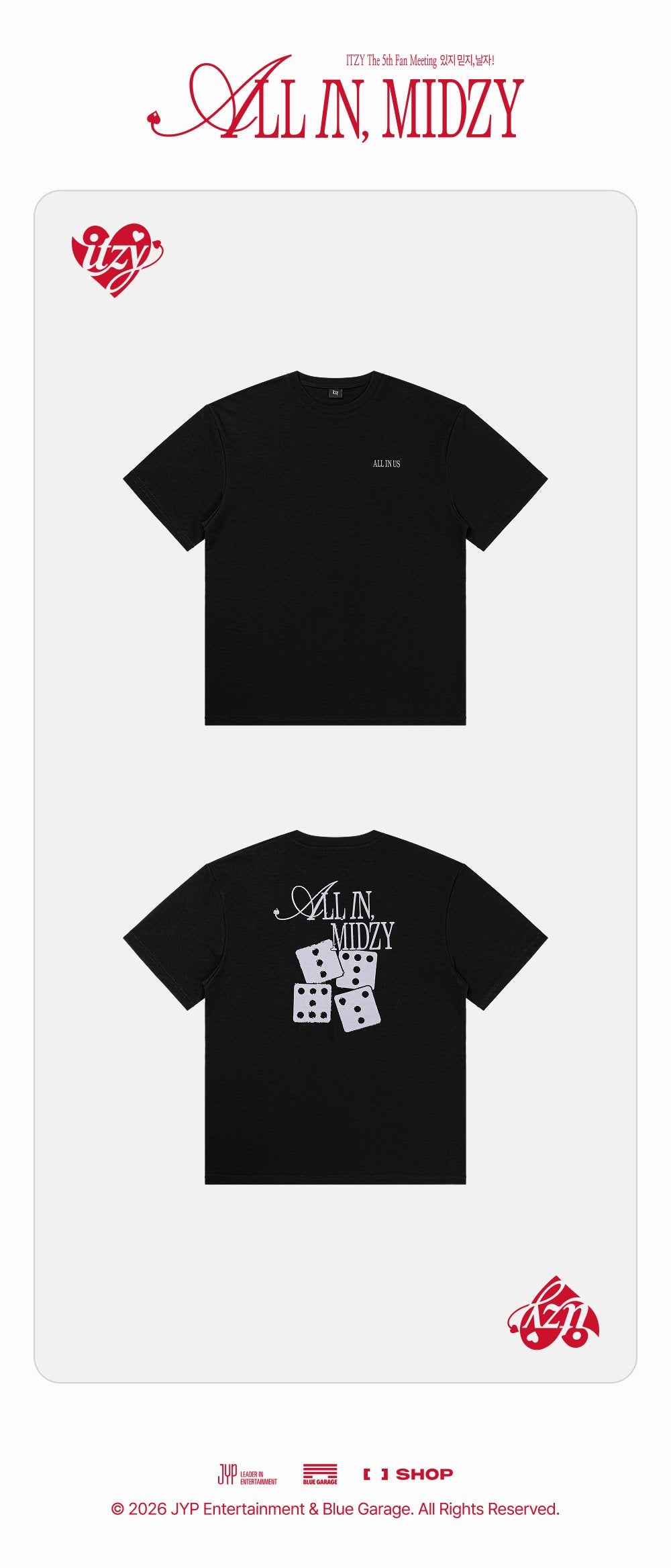 [PREORDER 16/8] ITZY <ALL IN, MIDZY> T-SHIRT (48 POINTS)