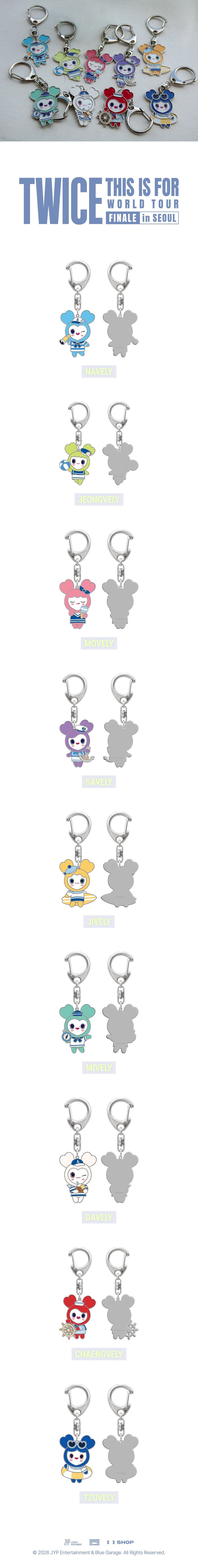 [PREORDER 25/7 CLOSED] TWICE <THIS IS FOR> WORLD TOUR FINALE LOVELY METAL KEYRING MARINE Ver. (18 POINTS)