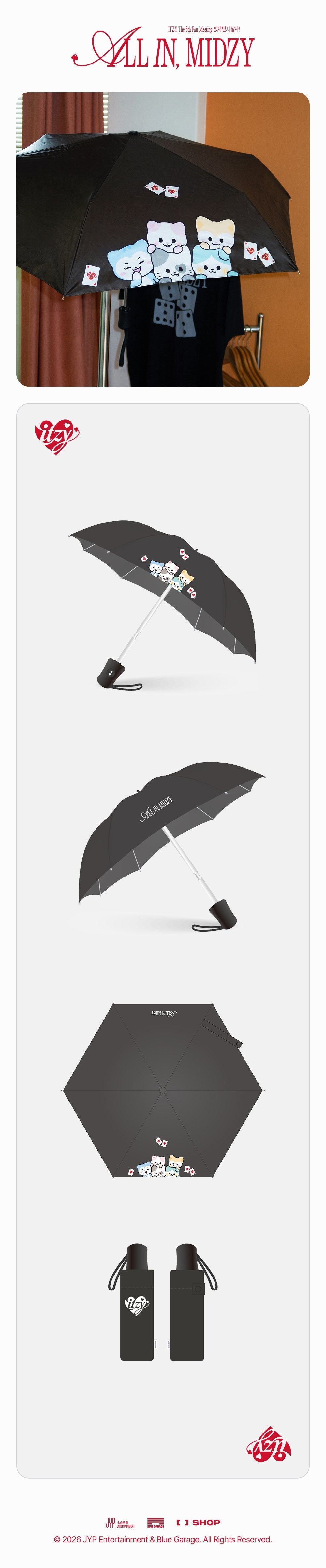 [PREORDER 16/8] ITZY <ALL IN, MIDZY> TWINZY FOLDING UMBRELLA (39 POINTS)