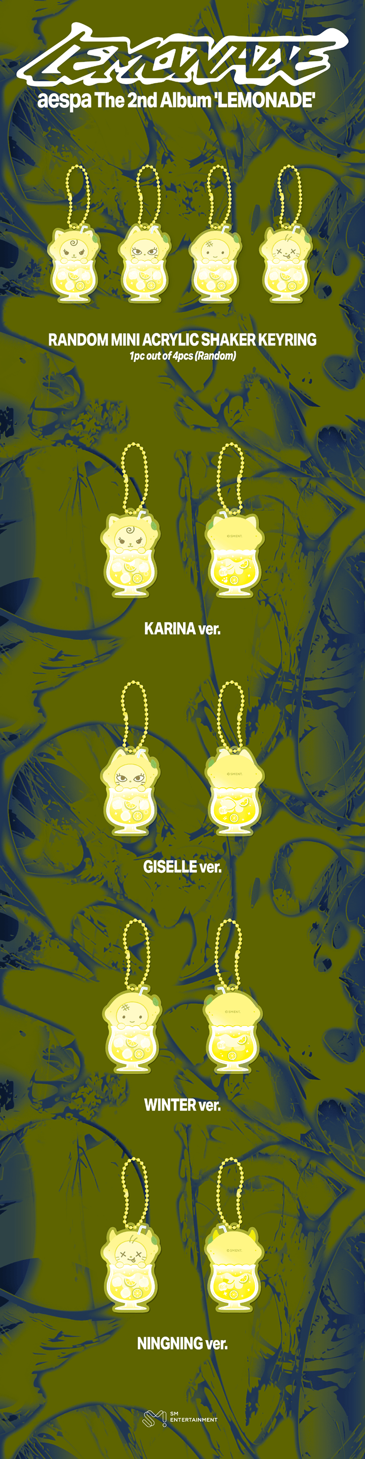 [PREORDER 13/6 CLOSE] AESPA <MAKE IT LEMONADE> OFFICIAL MD RANDOM MINI ACRYLIC SHAKER KEYRING
