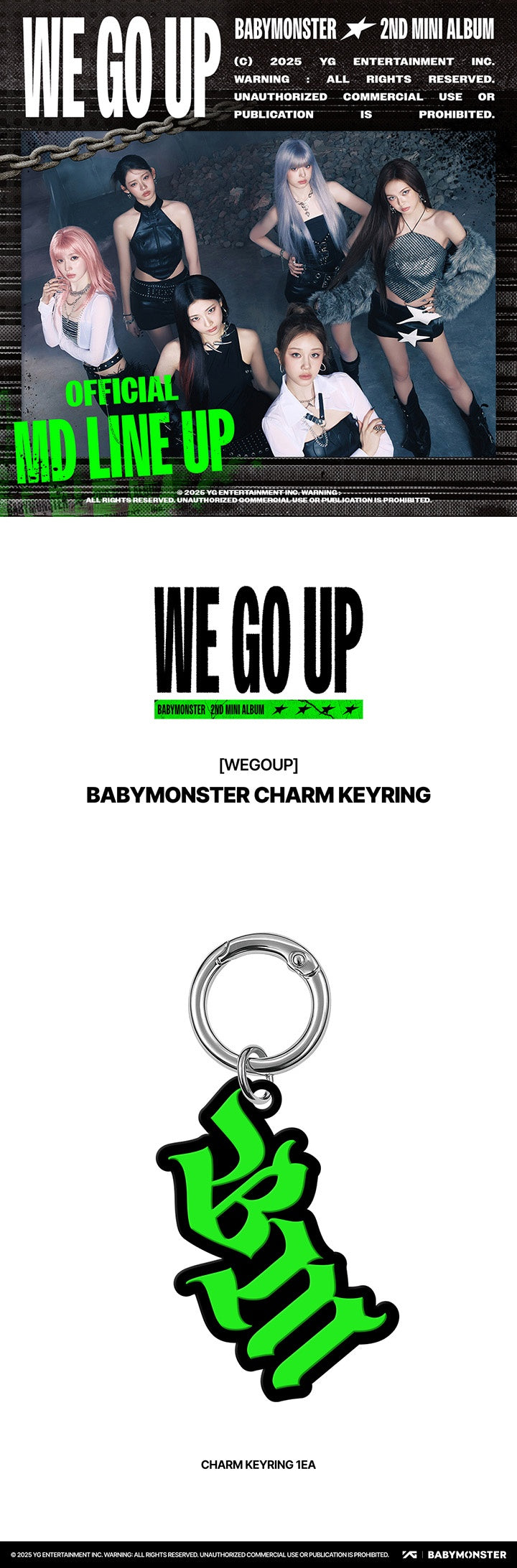 [PREORDER] BABYMONSTER <WE GO UP> OFFICIAL MERCHANDISE CHARM KEYRING