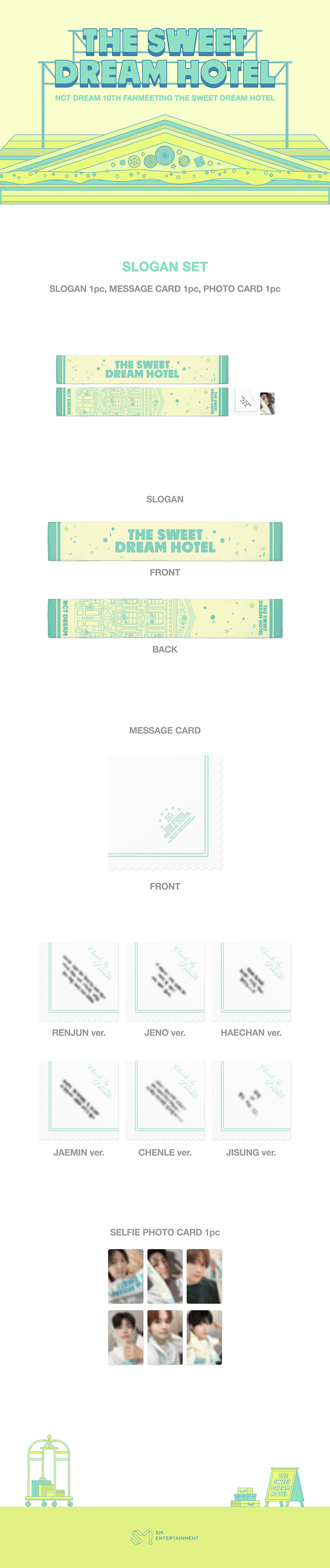 [PREORDER 26/8 CLOSED] NCT DREAM 10TH ANNIVERSARY PARTY [THE SWEET DREAM HOTEL] Official Merch SLOGAN SET