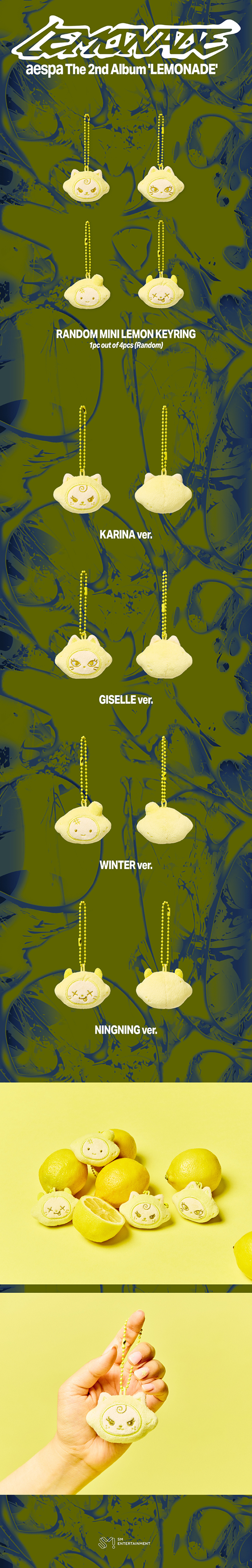 [PREORDER 13/6 CLOSE] AESPA <MAKE IT LEMONADE> OFFICIAL MD RANDOM MINI LEMON KEYRING