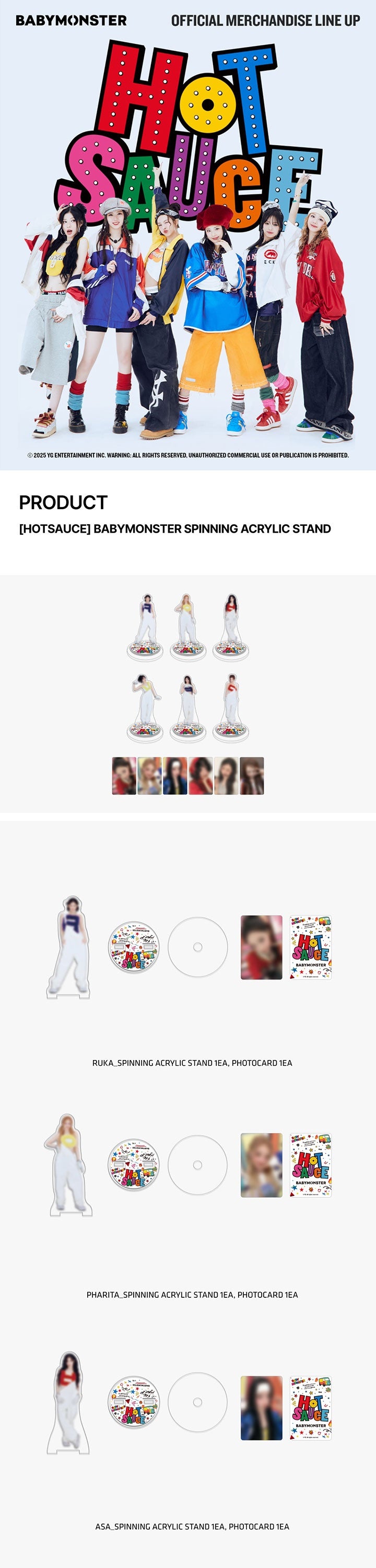 [PREORDER] BABYMONSTER <HOT SAUCE> SPINNING ACRYLIC STAND