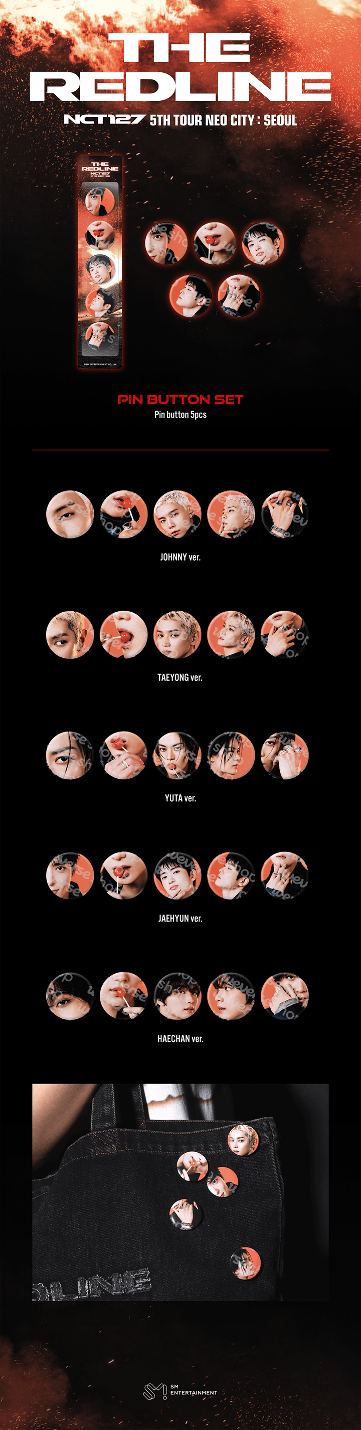 [PREORDER 21/9 CLOSED] NCT 127 [NEO CITY SEOUL: THE REDLINE] PIN BUTTON SET