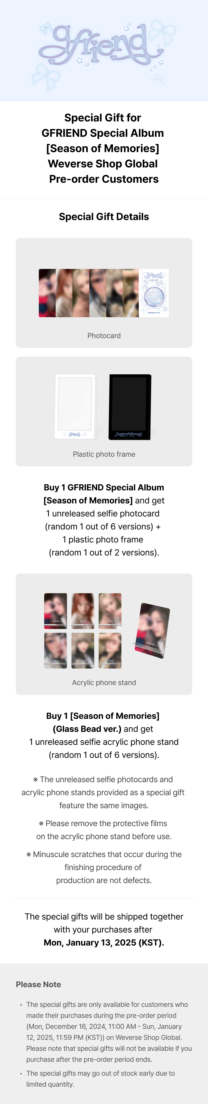 [PREORDER] GFRIEND <Season of Memories> Special Album