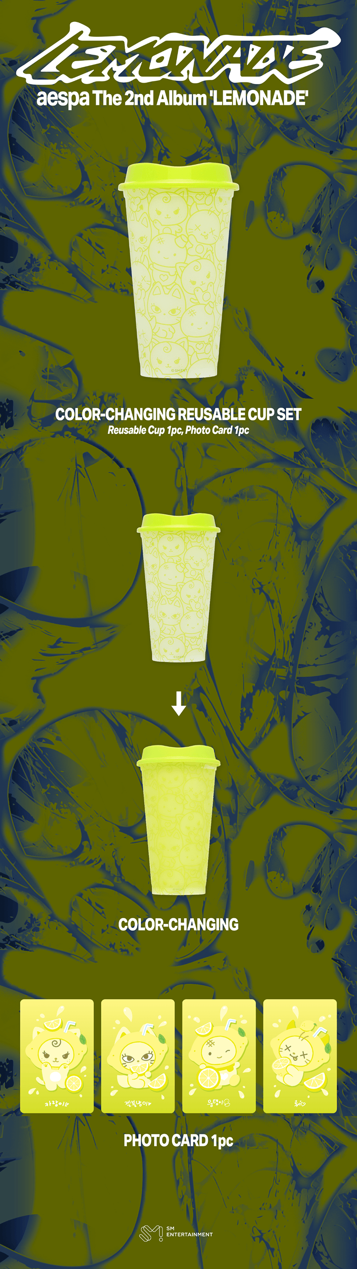[PREORDER 13/6 CLOSE] AESPA <MAKE IT LEMONADE> OFFICIAL MD COLOR-CHANGING REUSABLE CUP SET