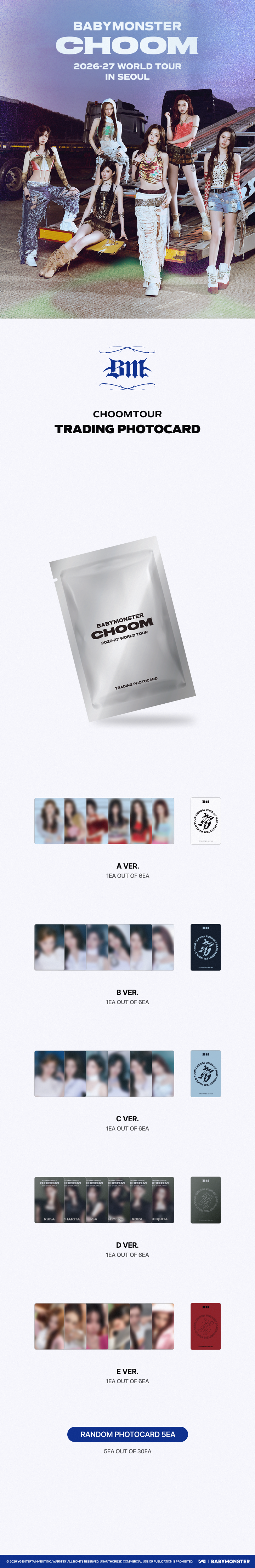 BABYMONSTER WORLD TOUR [DANCE (CHOOM)] IN SEOUL OFFICIAL MD TRADING PHOTOCARD