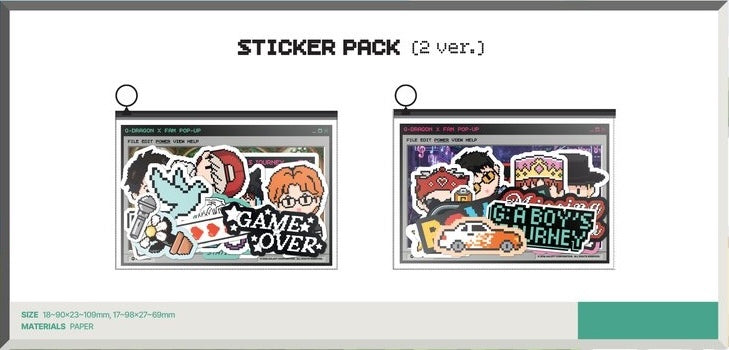 [PREORDER OFFLINE PROXY] G-DRAGON <G: A BOY'S JOURNEY> OFFICIAL MERCH STICKER PACK (2 ver.)