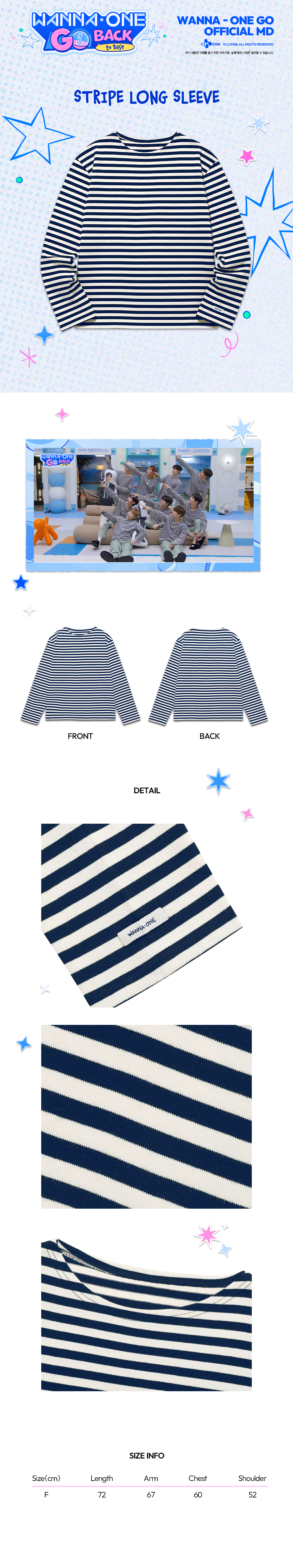[PREORDER 11/5 CLOSE] WANNA ONE <WANNA ONE GO: Back to Base> OFFICIAL MD STRIPE LONG SLEEVE