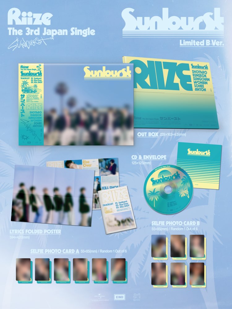 [PREORDER] RIIZE [Sunburst] 3rd Japan Single Limited B Ver